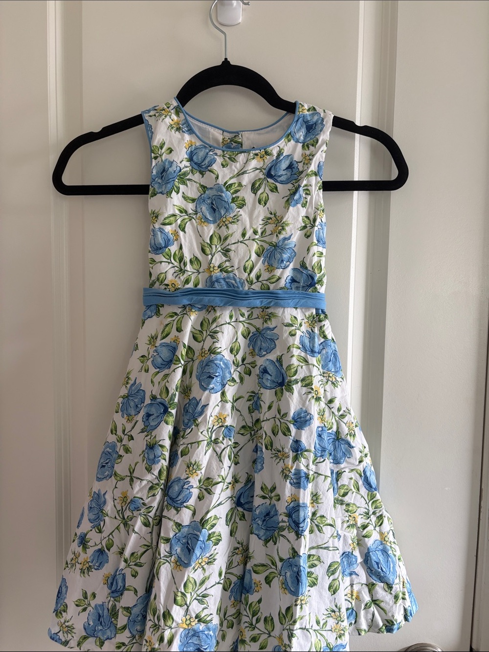 Maggie & Zoe White Dress with Blue Floral Print